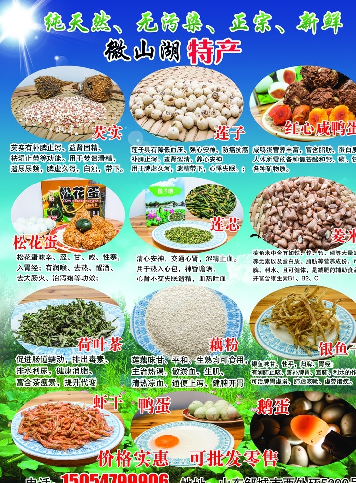 微山湖 特产 宣传单 产品 介绍 彩页 产品详情 批发 广告彩页海报