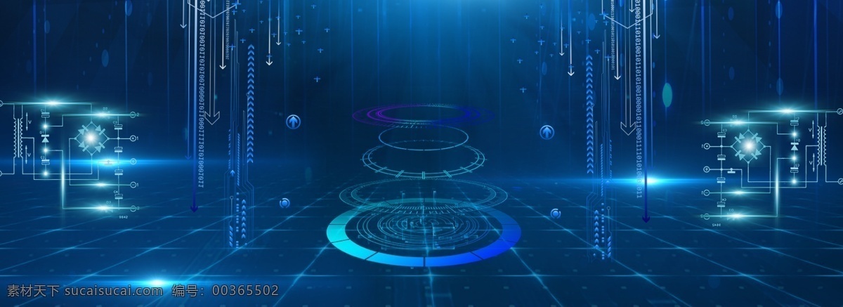 蓝色 渐变 科技 创意 背景 合成 边框 互联网 商务 科技线条 简