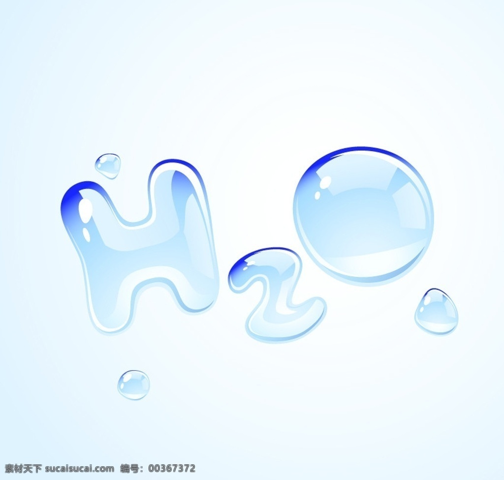 h2o 形状 水珠 矢量 h o 英文字母 字体设计 矢量素材 其他矢量