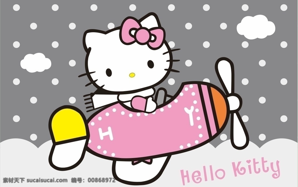 kt猫 上陆图片 上陆 卡通kt猫 卡通 kitty 猫 矢量图 可编辑 可调色 卡通设计
