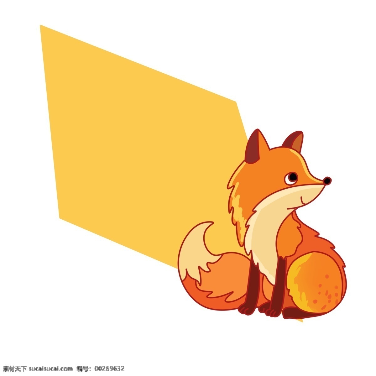 可爱 小 狐狸 装饰 边框 可爱的小狐狸 小狐狸边框 小动物边框 边框装饰 黄色边框 创意边框 卡通边框插画