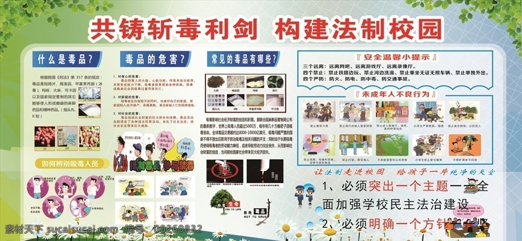 共铸斩毒利剑 构建法制校园 制毒 禁毒 法制校园 毒品 共铸斩毒 生活百科 学习用品