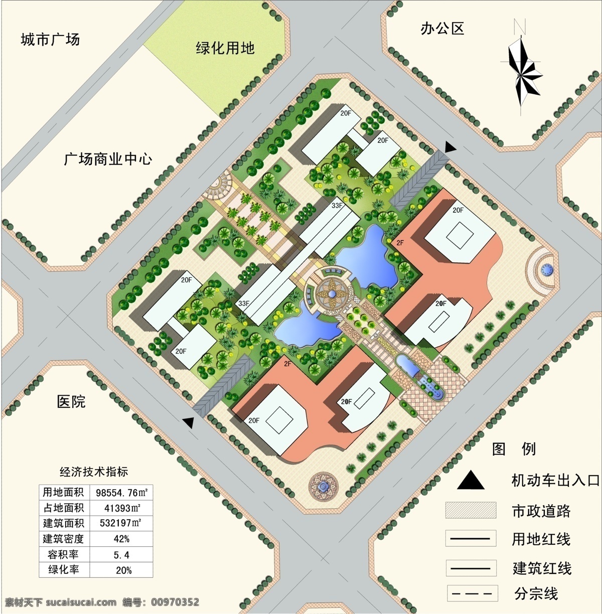 总部基地 总平面图 规划设计 景观设计 草丛 树木 其他设计 环境设计 源文件