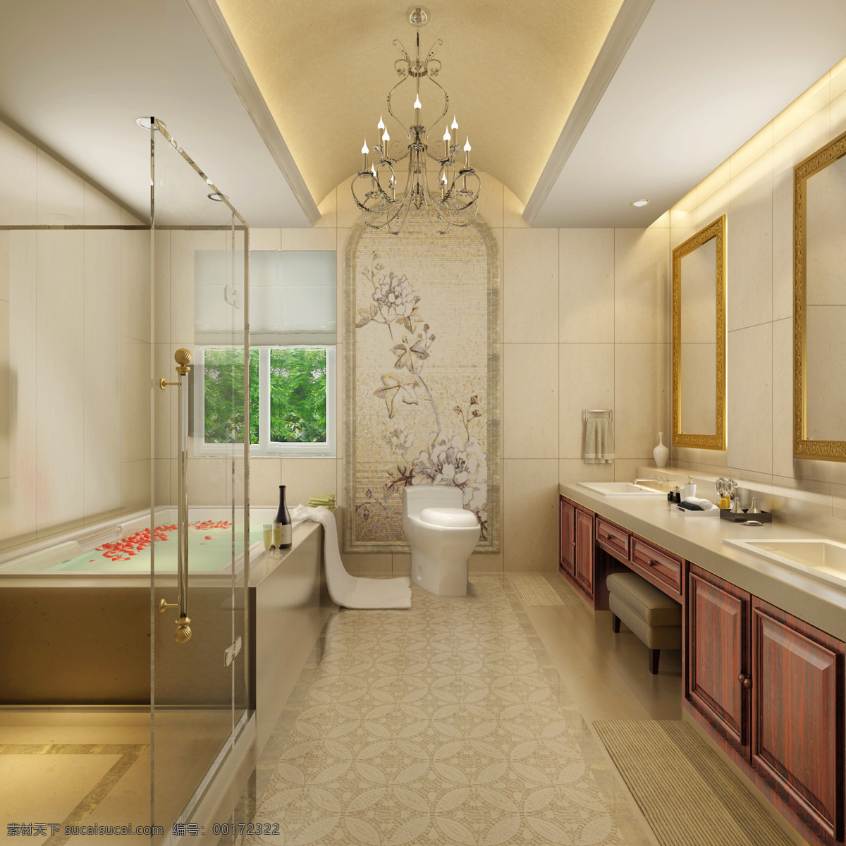 3d设计 3d作品 欧式 欧式卫生间 室内设计 效果图 浴池 卫生间 设计素材 模板下载 浴室 装饰素材