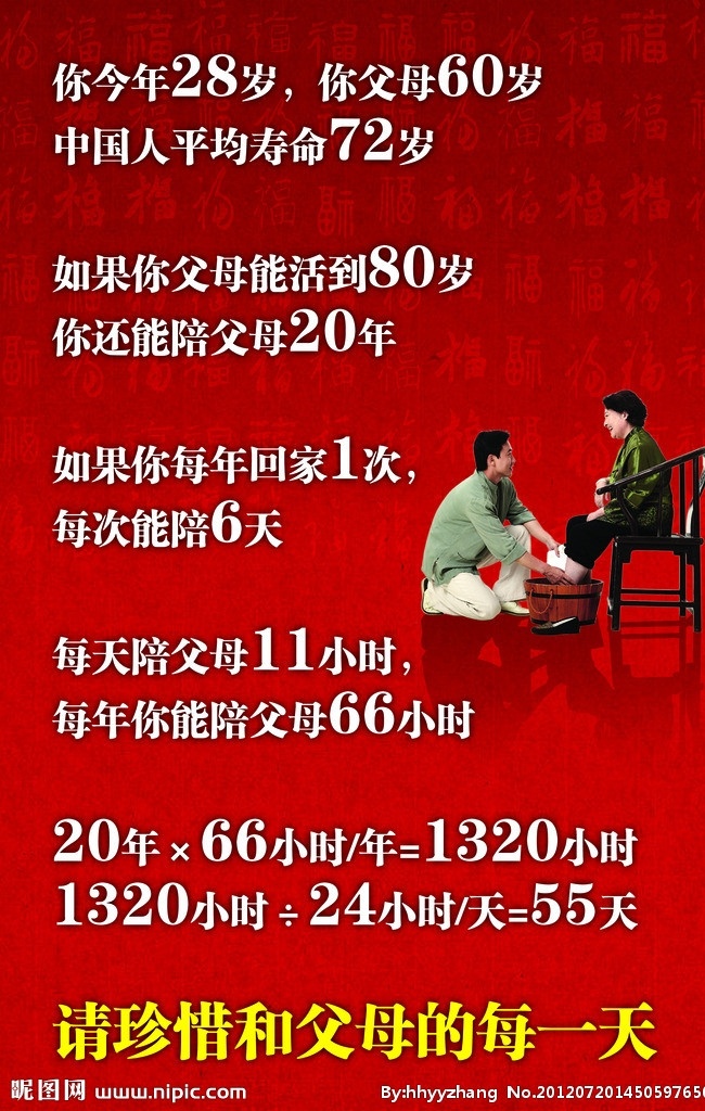 珍惜 父母 亲情 海报 孝敬父母海报 父母亲情 红色百福图 孝敬妈妈 给妈妈洗脚 海燕 设计图库 分层 源文件