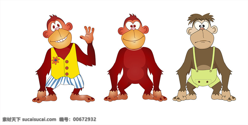 猩猩卡通动物 猴子 猩猩 卡通 动漫 卡通猩猩 动画