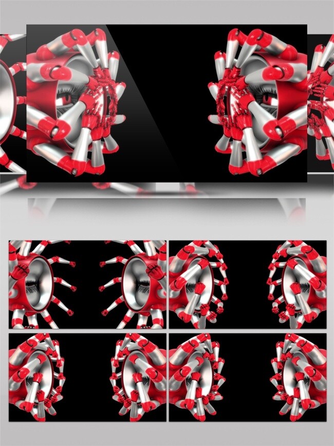 红 白华 丽光 炫 视频 齿轮螺旋 机械炫光 特效 背景 红白光炫 生活 实用 高质量