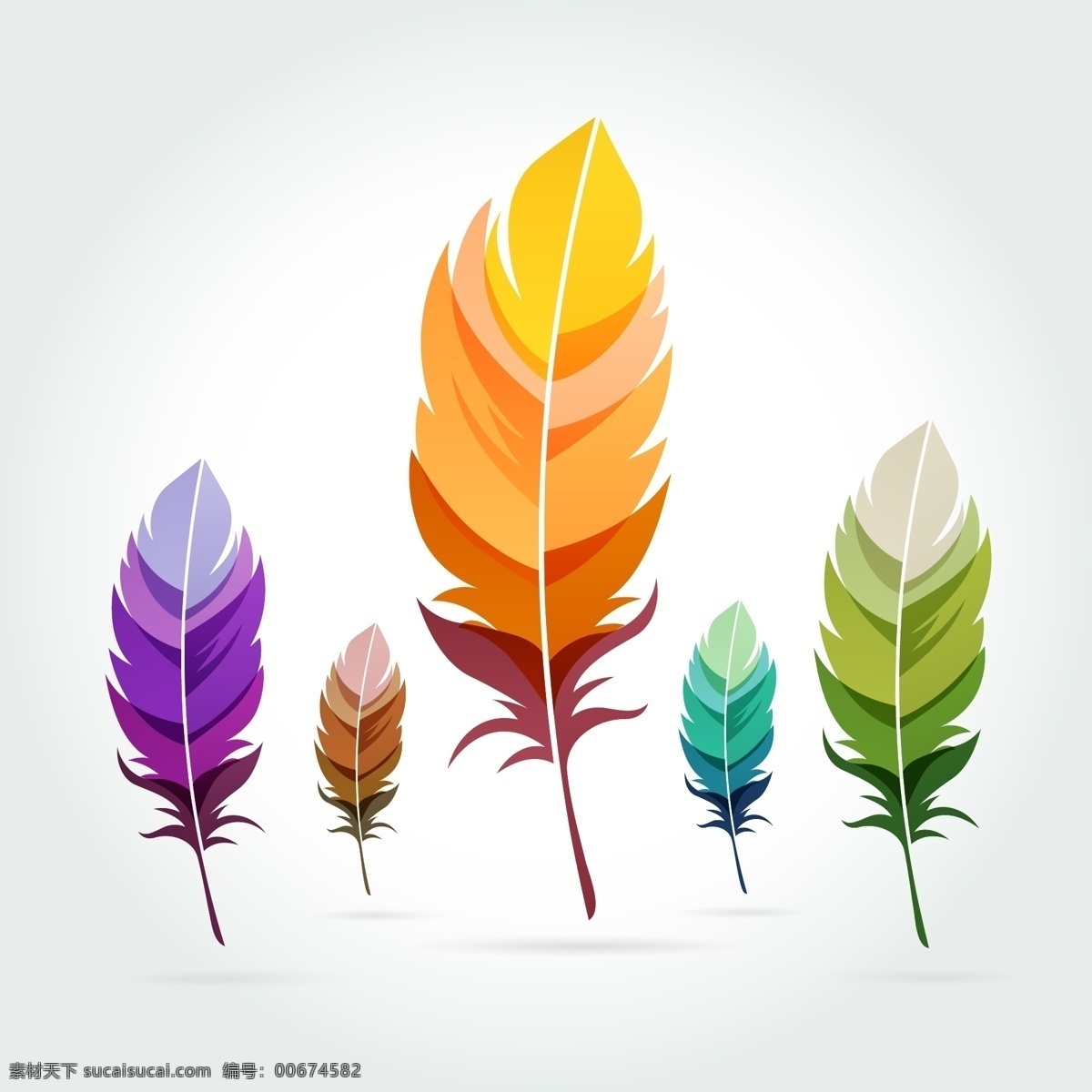 羽毛 鸟毛 轻盈 飞舞 缤纷色彩 水彩 色彩斑斓 底纹边框 花边花纹