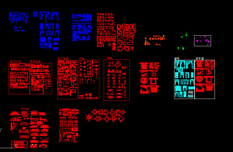 室内 平面图 块 cad 图块 dwg 黑色