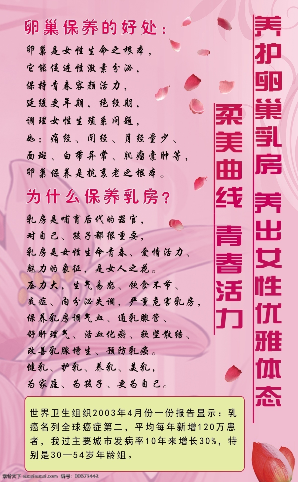 卵巢保养海报 卵巢保养 美护卵巢 乳房海报 美容海报 粉色背景