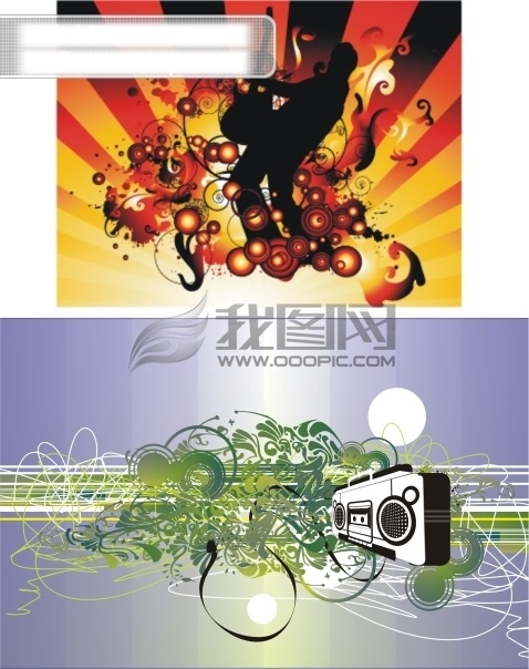 音乐 花纹 矢量 效果图 人物 吉他 矢量图 其他矢量图