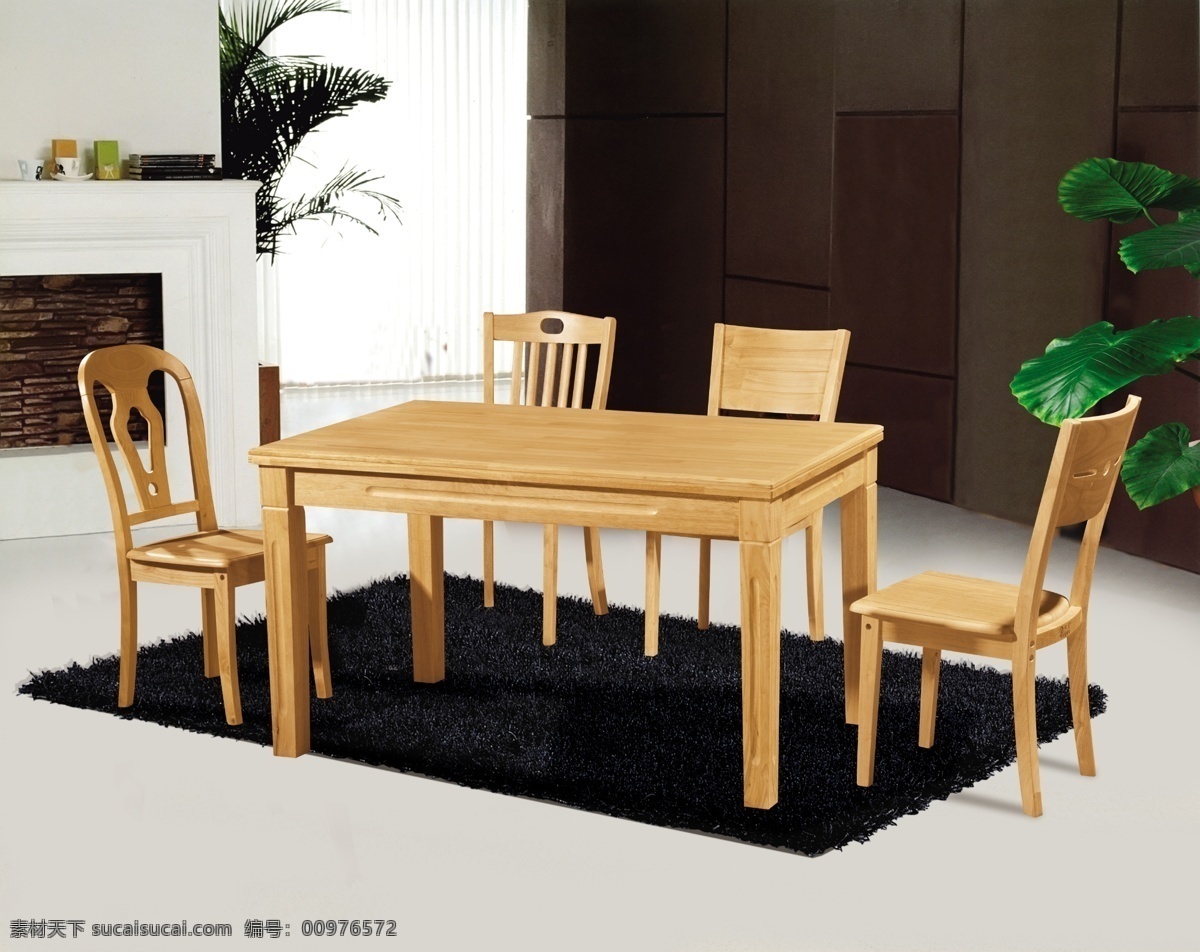 餐桌 餐桌椅 背景 橡木餐桌 实木餐桌 室内设计 环境设计 源文件