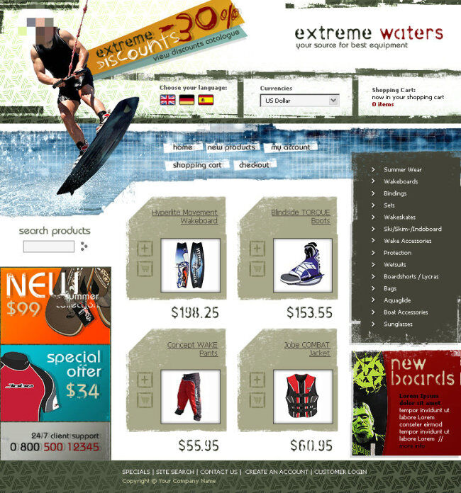 海上 冲浪 网页 模板 网页模板 网页设计 网站 网页素材