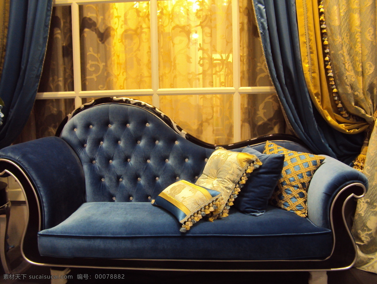 欧式 沙发 抱枕 布艺 窗帘 建筑园林 欧式家具 欧式沙发 室内摄影 家居装饰素材