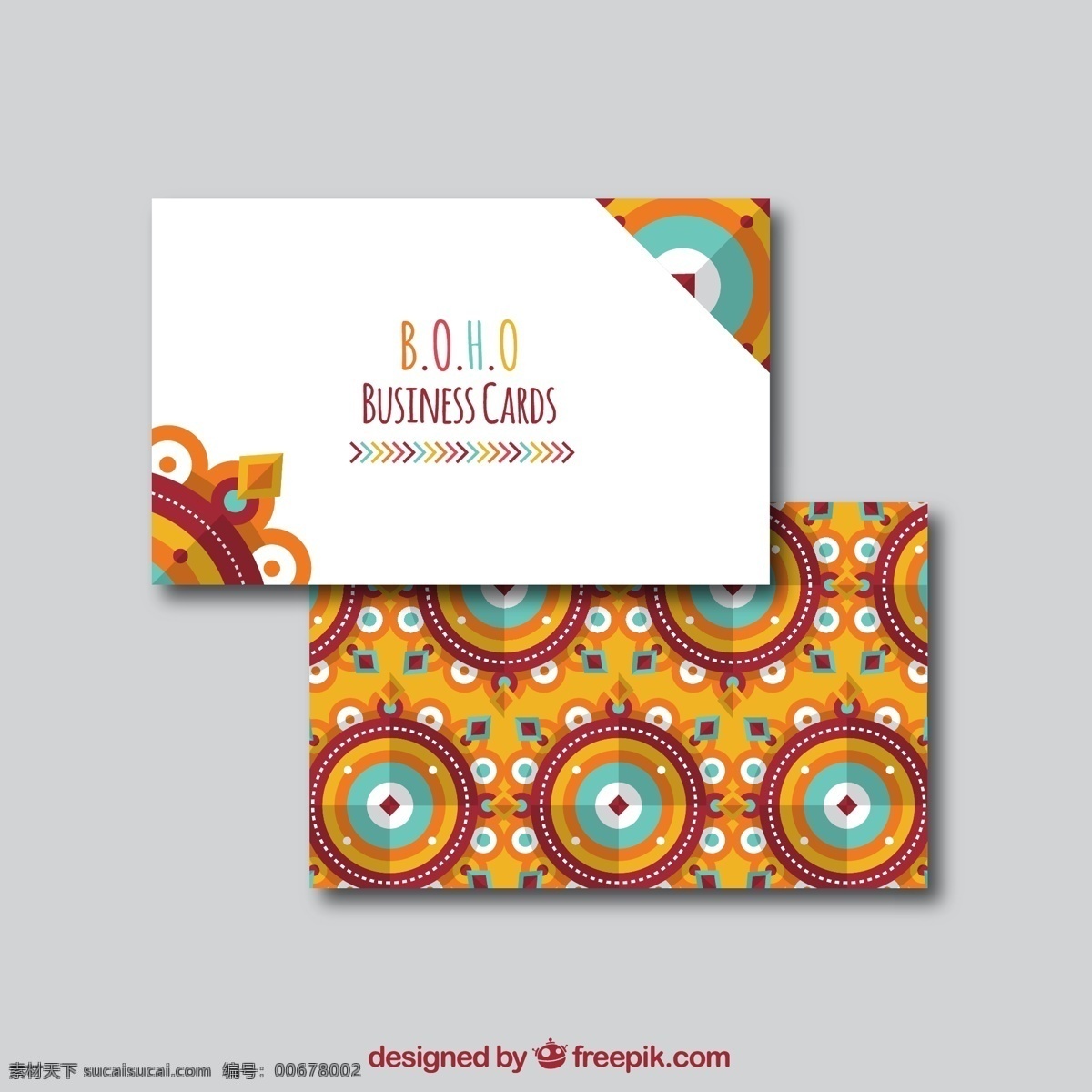 波希米亚 风格 扁平 名片 商标 商务 花卉 抽象 卡片 模板 办公室 装饰品 颜色 展示 文具 平面 企业 装饰 印度 公司 抽象标志