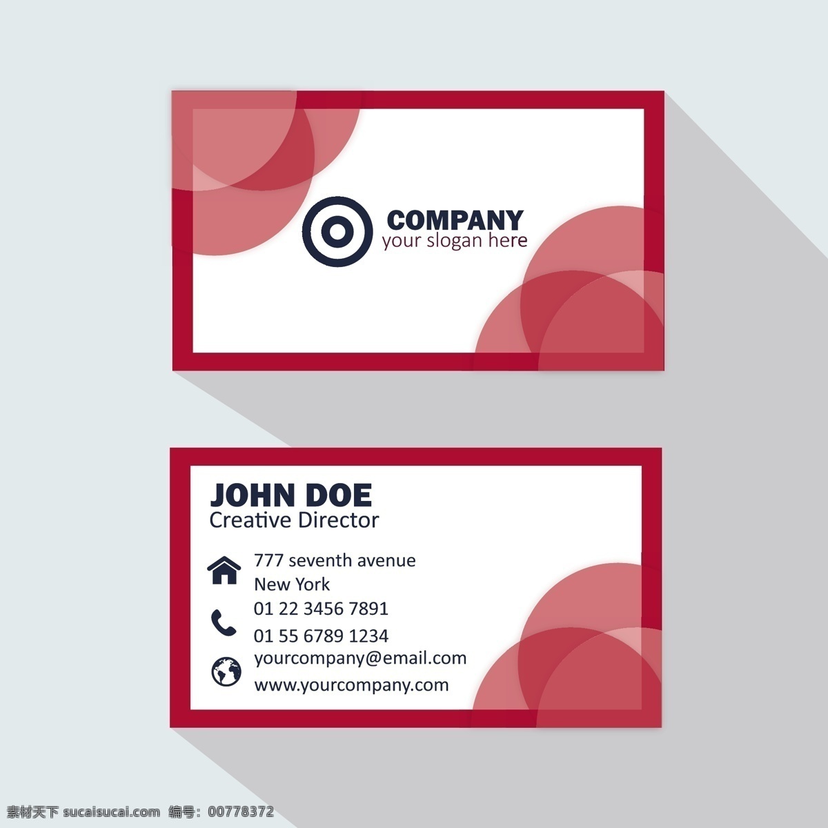 红圈名片 标志 名片 商务 抽象 办公室 模板 红色 演示 企业 公司 品牌 抽象标志 圆 现代 文具 企业身份 身份