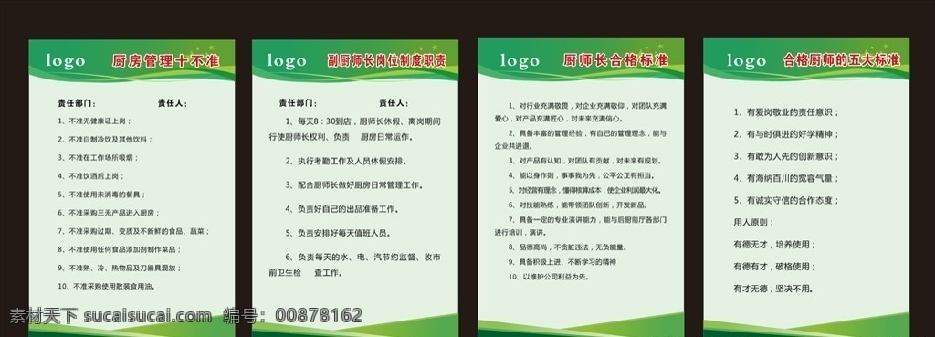 餐厅 厨房 制度 牌 厨房制度 餐厅厨师 绿色制度牌 卫生制度牌 厨师长制度