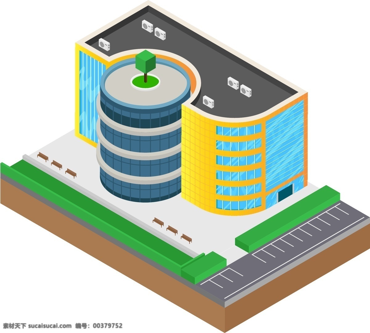 2d 楼顶 停车场 建筑物 矢量 插画2d 2d建筑物 楼顶停车场 高层停车场 高层建筑物 个性房子 个性商场