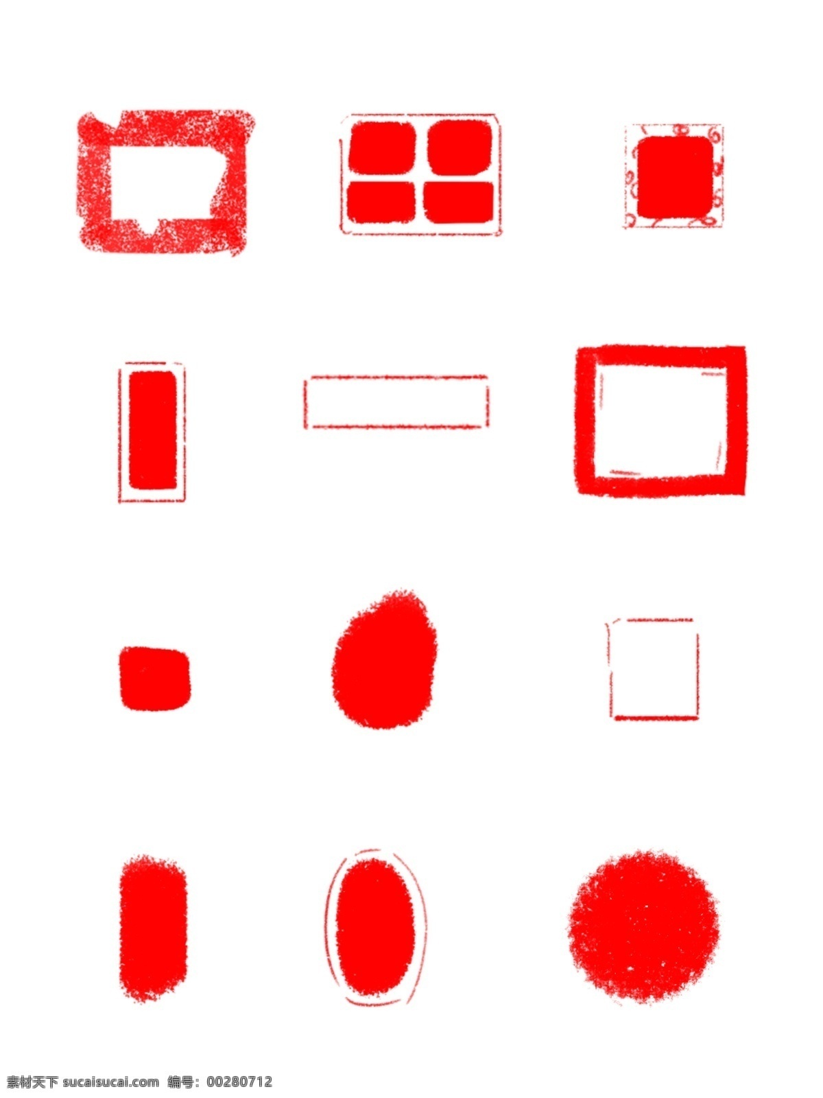 中国 复古 风 印章 边框 红色 矢量 商用 元素 中国风