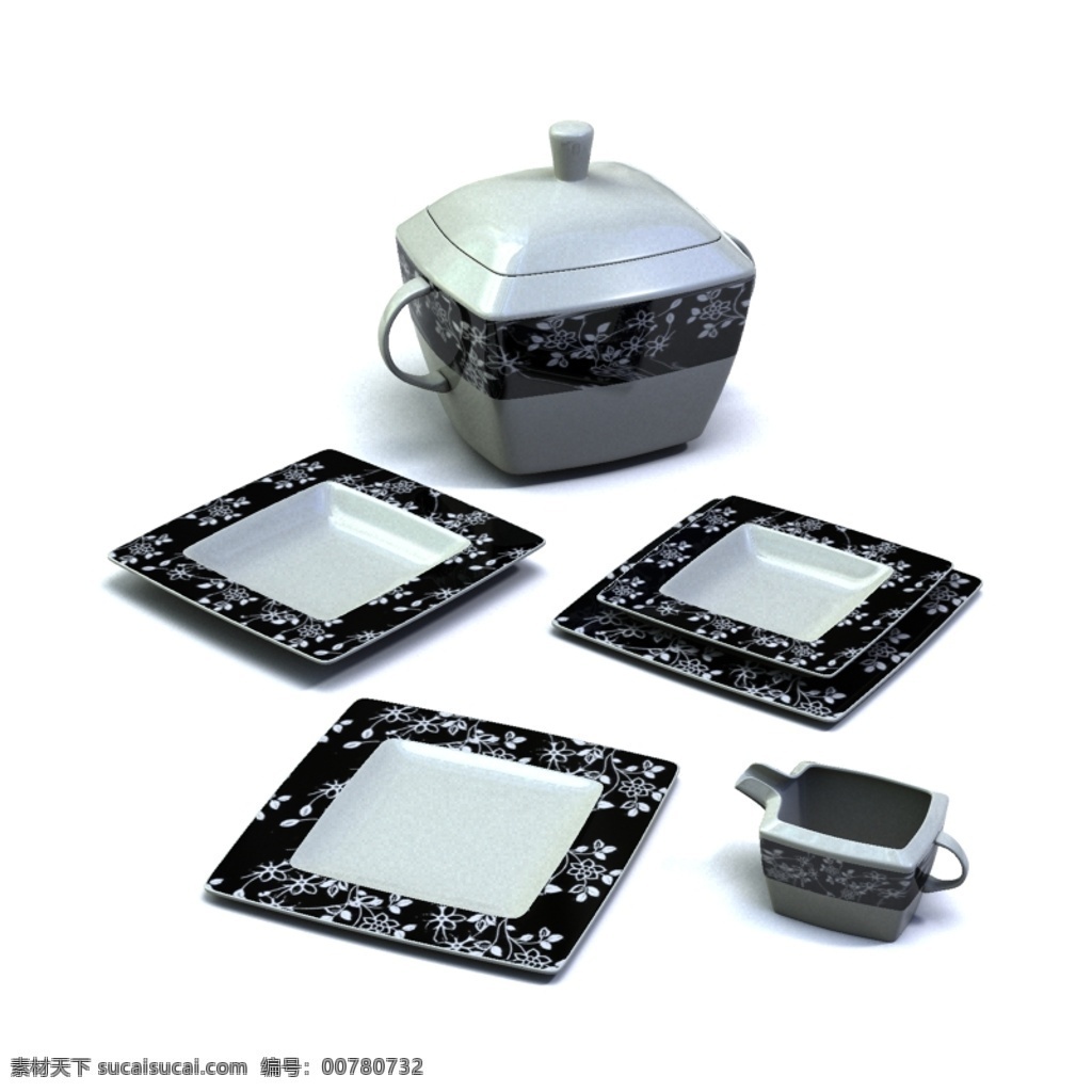 茶具 茶杯 盘子 3d 模型 杯子 模板下载 max 室内 装饰物 高品质 源文件