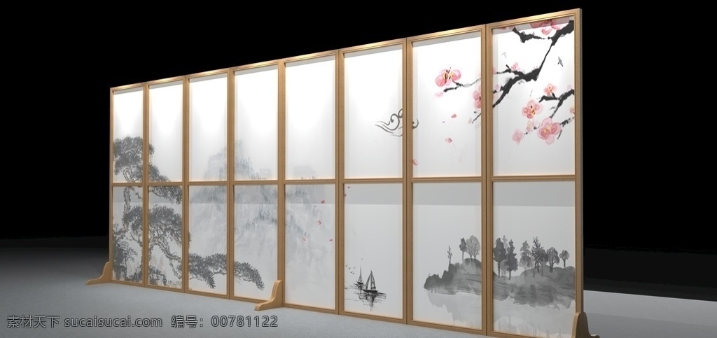 移动式 木质 屏风 木屏风 可折叠式屏风 折叠木屏风 高档屏风设计 室内外 园林景观 建筑 室内广告设计