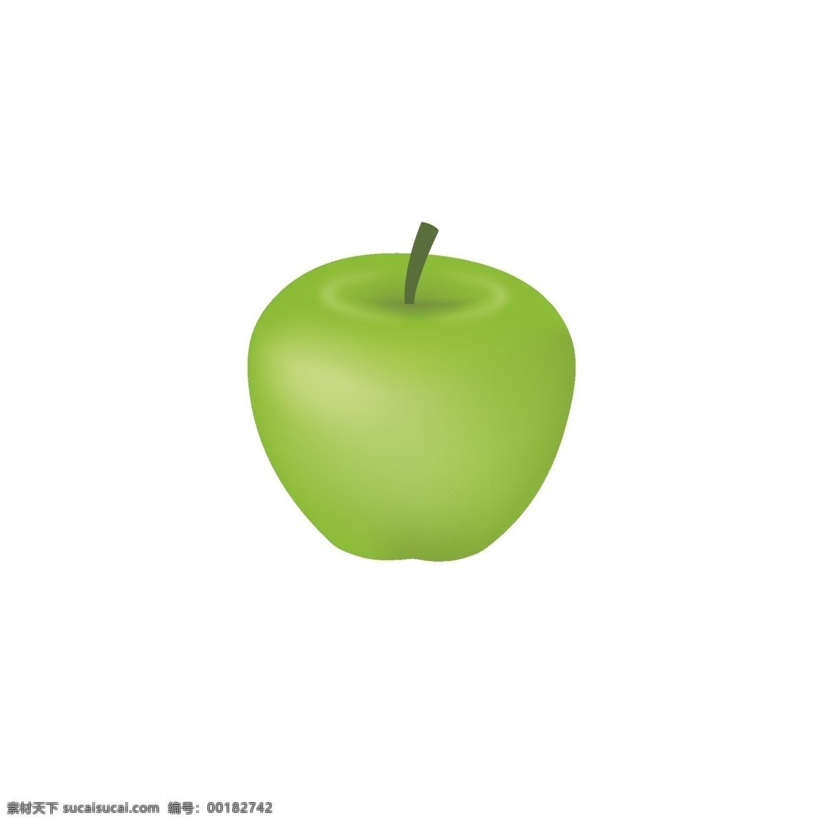 原创 手绘 青苹果 立体 渐变 卡通 矢量 苹果 手绘苹果 水果