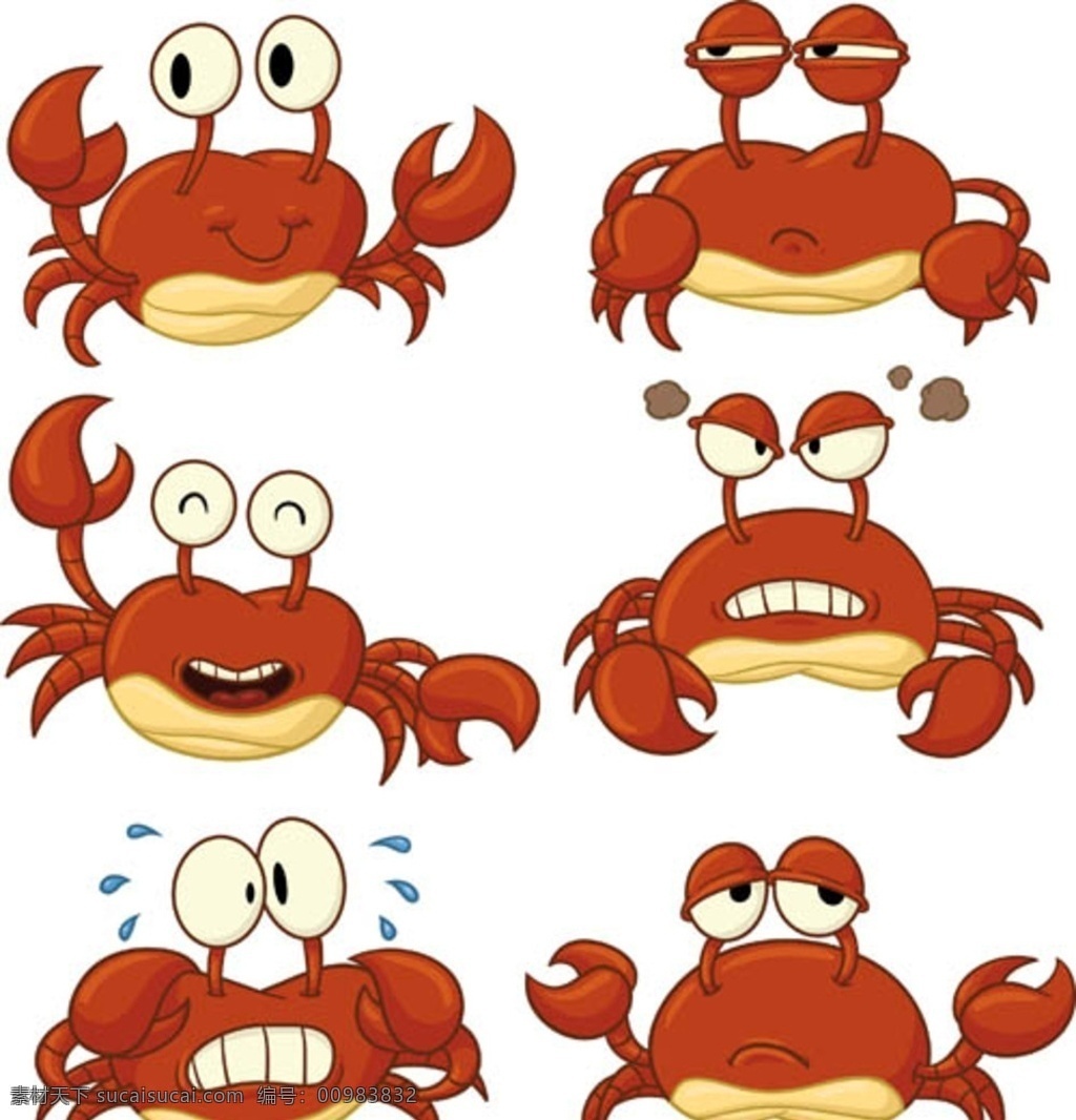 螃蟹 动漫 矢量图 系列 动物 动画 漫画 动漫动画 动漫人物