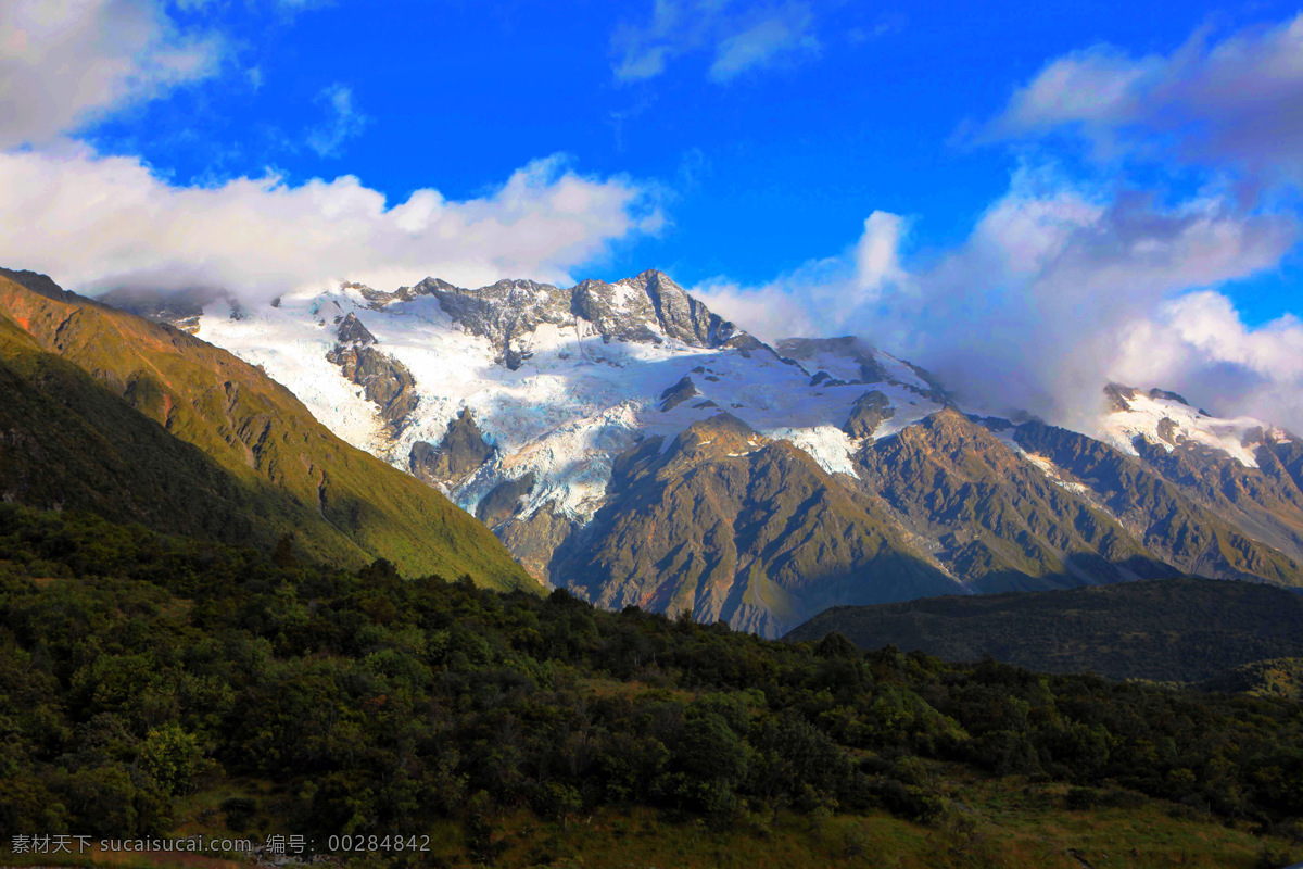 库克山风景 大洋洲 新西兰 南岛 库克山 南 阿尔卑斯山脉 新西兰最高峰 库克山公园 蓝天 白云 风景 新西兰风光 国外旅游 旅游摄影