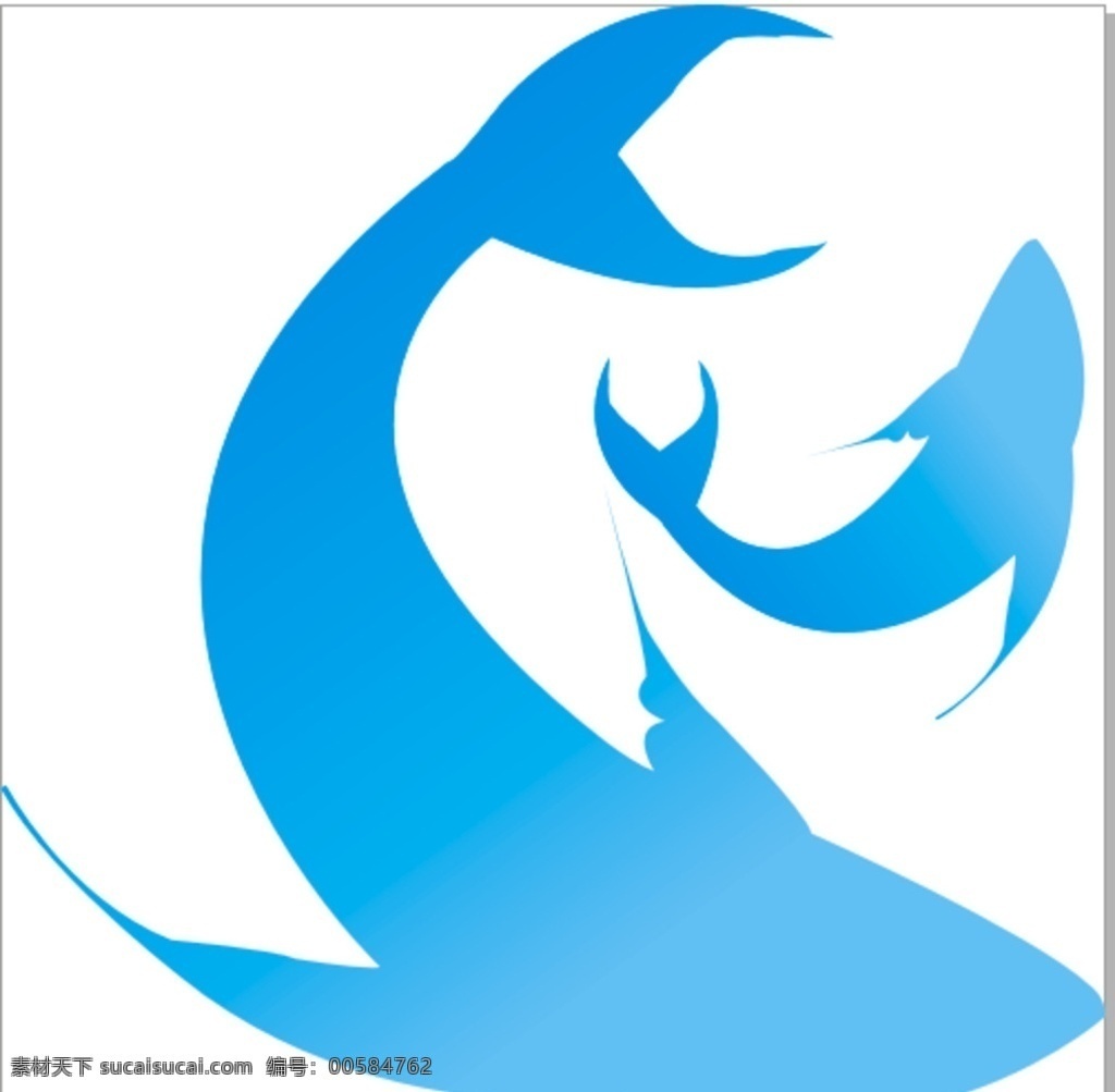 海豚矢量图 海豚 矢量 蓝色 尾巴 渐变