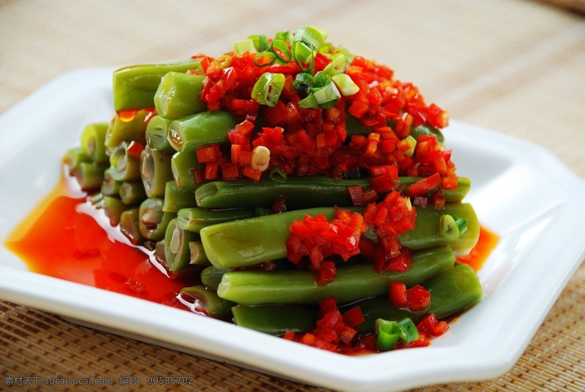 凉拌四季豆 凉拌 四季豆 凉菜 传统美食 香辣可口 美味佳肴 中餐 餐饮美食