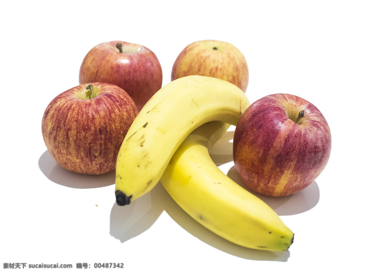新鲜 黄色 香蕉 苹果 红色 特写 可口 食物 水果 千库原创