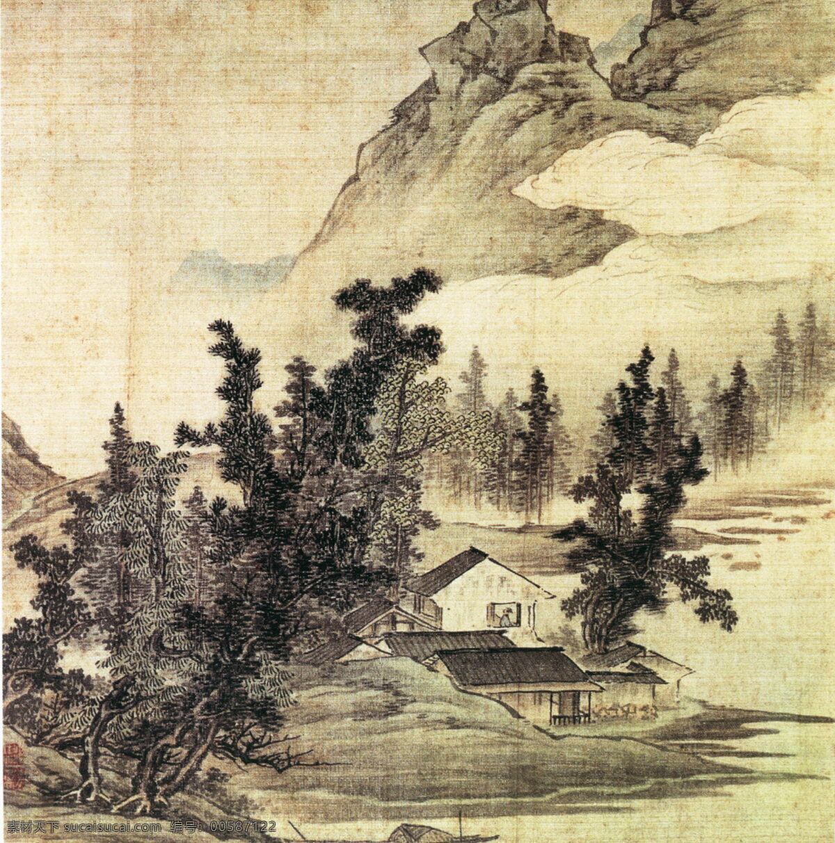 古代山水 设计图库 300