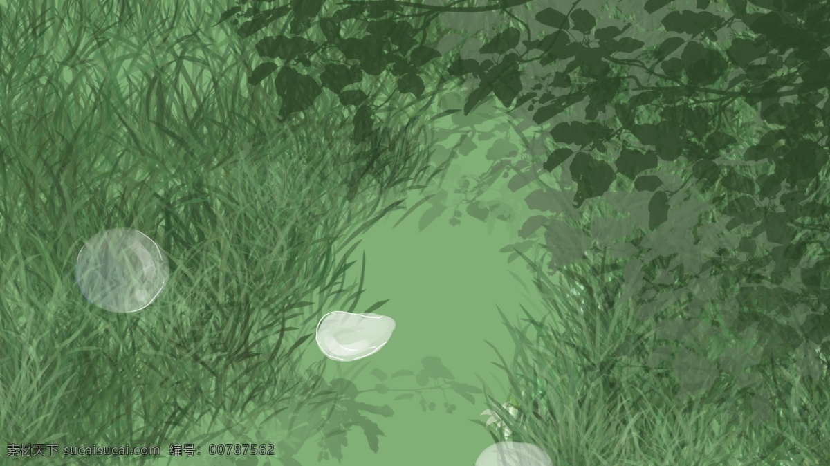 手绘 森 系 治愈 植物 树林 插画 背景 唯美 叶子 树叶 森系 治愈系 插画背景 banner