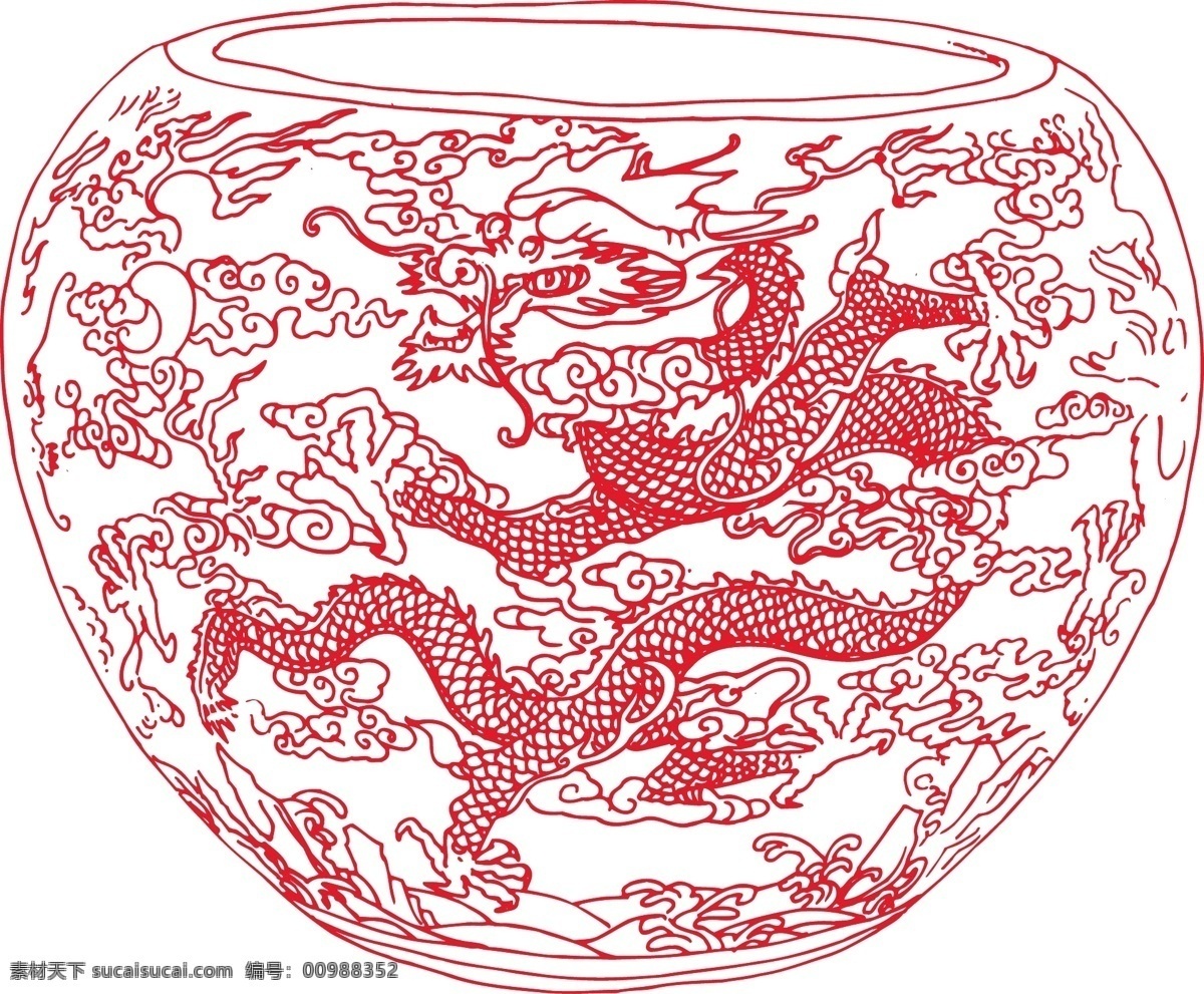 龙纹图案 中国红 红色 中国龙 龙 龙文化 龙纹 祥云 中国设计 吉祥图案 古典图案 古典纹样 剪纸 春节 窗花 纹样 边框图案 底纹 传统图案 传统花纹 传统纹样 中国年画 矢量 红色精品图案 传统文化 文化艺术