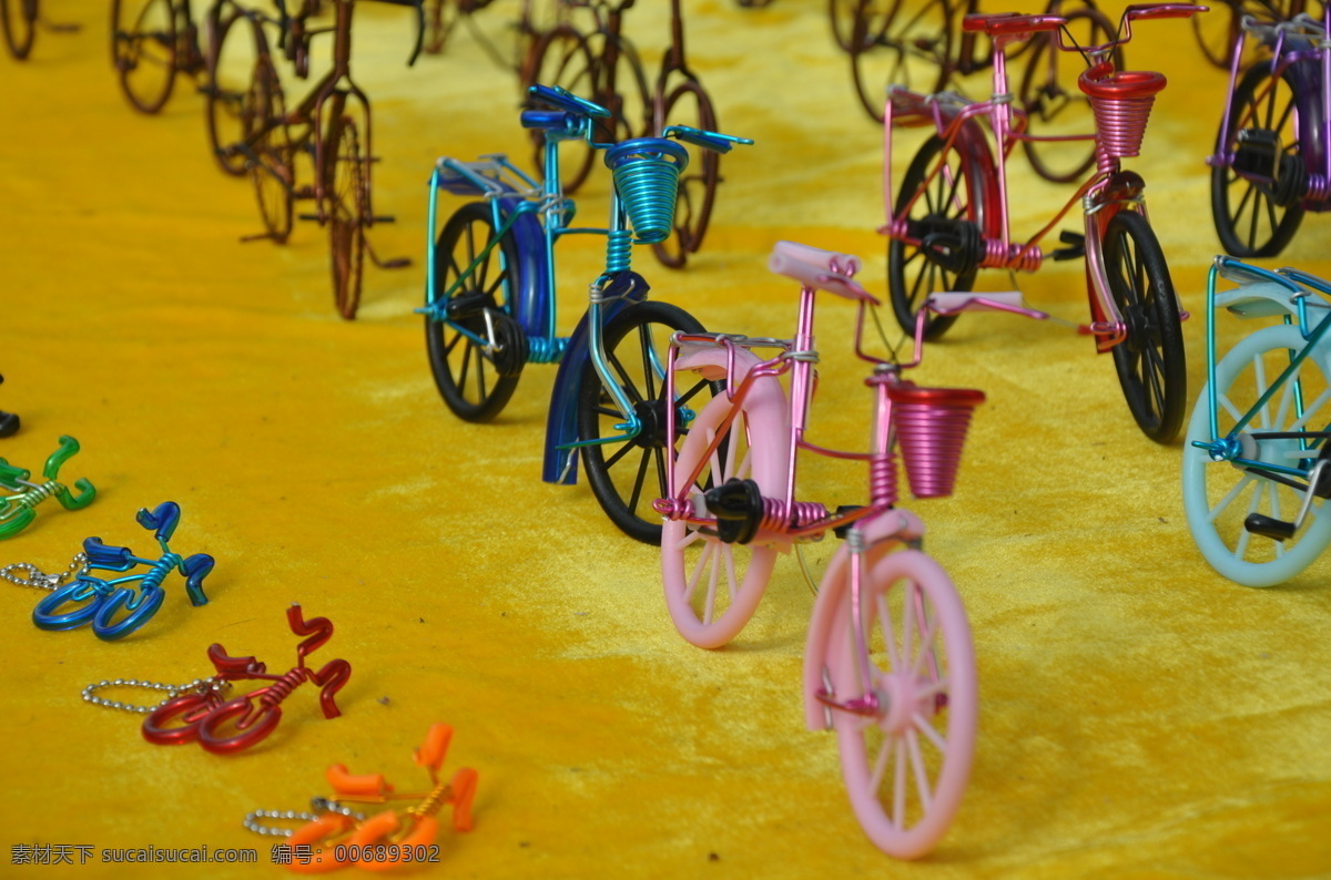 手工艺品 自行车 艺术 微缩 精致 文化艺术 黄色