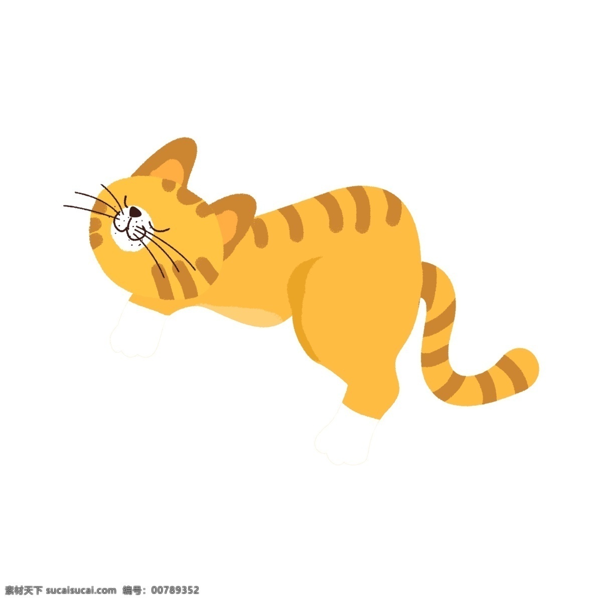 可爱 微笑 猫咪 装饰 元素 装饰元素 手绘 动物 宠物 萌宠 橘猫