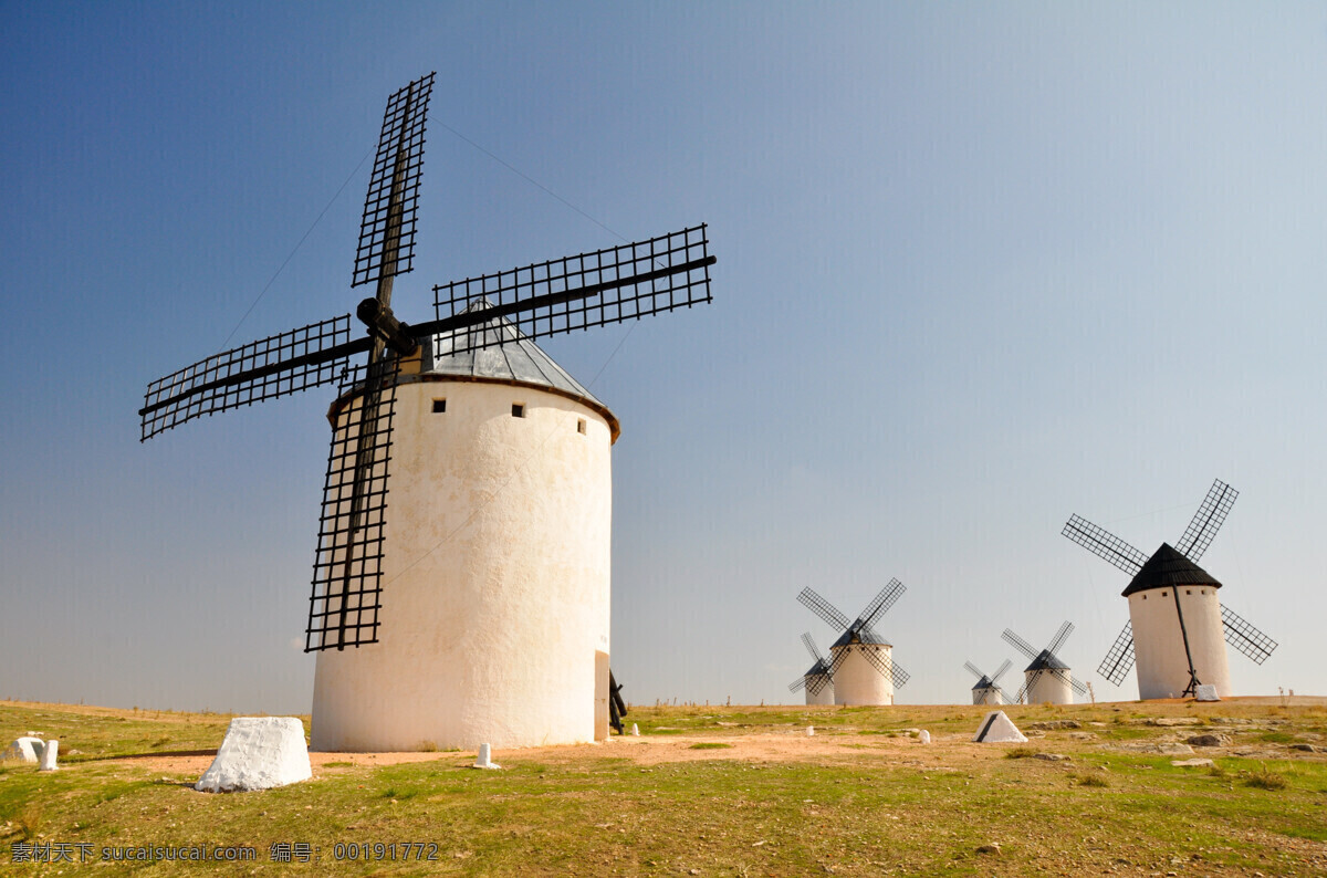 风车 风力发电 磨坊 荷兰风车 风能 大风车 工业生产 现代科技