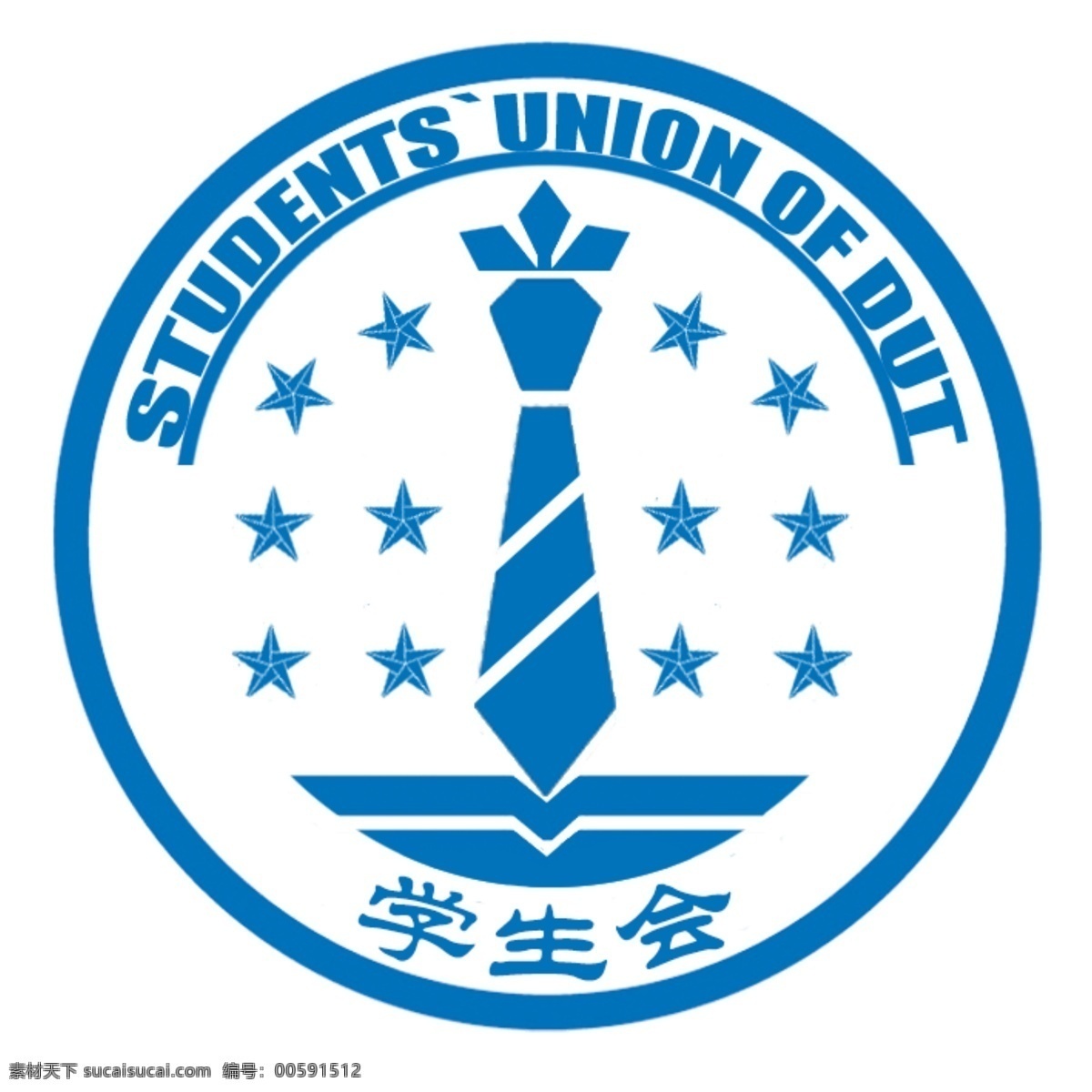 学生会 logo 领带 白色