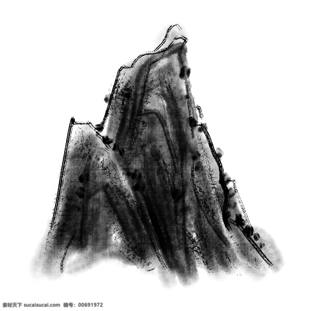 水墨 中国 风 山体 插画 山 高山 远山 水墨风格 中国风 毛笔画 传统文化 晕染 手绘山脉