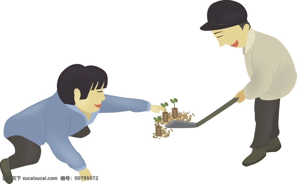 卡通 手绘 芒种 农民 摘 棉花 矢量插画人物 卡通人物 手绘农民 农民摘棉花 小满 棉花秧苗 q版农民 农忙 农作