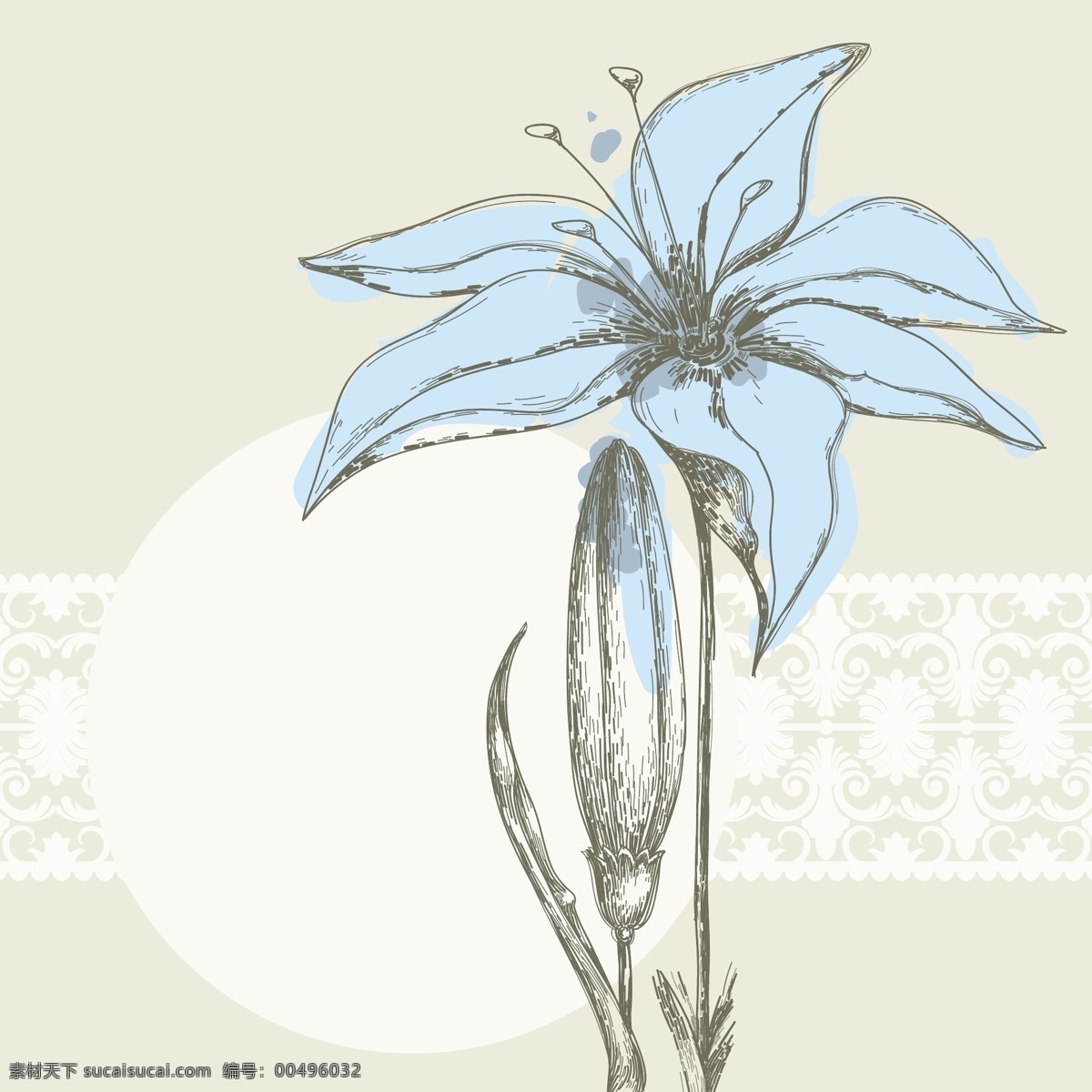 淡雅 手绘 花卉 线 稿 矢量 百合花 花瓣 花朵 花卉线稿 花蕾 菊花 线描花卉 淡雅手绘 矢量图 其他矢量图