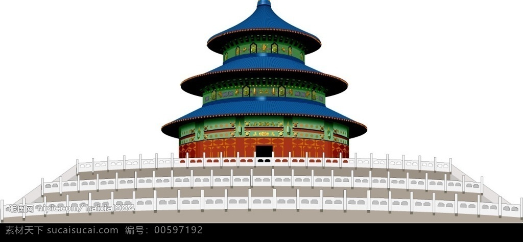 天坛 著名建筑 城市建筑 其他矢量 矢量素材 设计素材 矢量图库