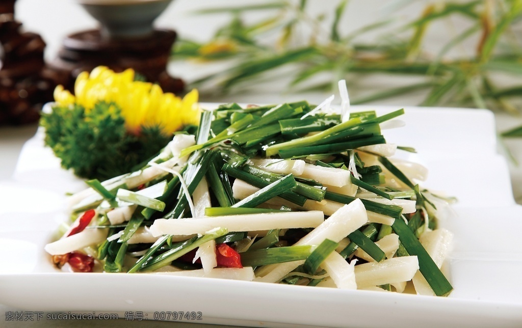 韭菜炒莲藕 美食 传统美食 餐饮美食 高清菜谱用图