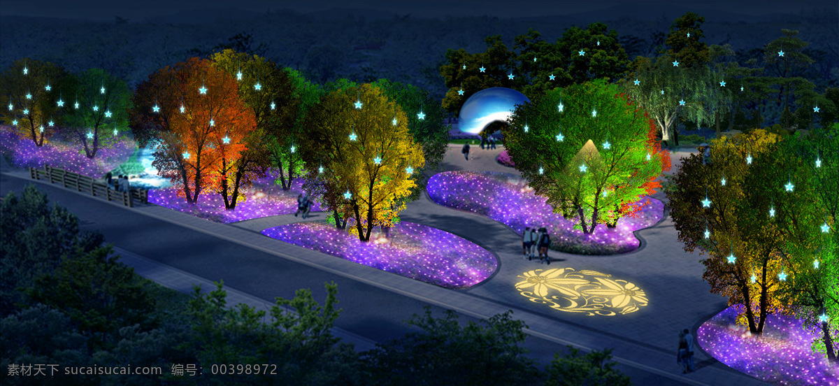 中 艺 光影 园林 夜景 灯光设计 效果图 园林夜景灯光 夜景灯光效果 设计效果图 园林灯光设计 3d设计