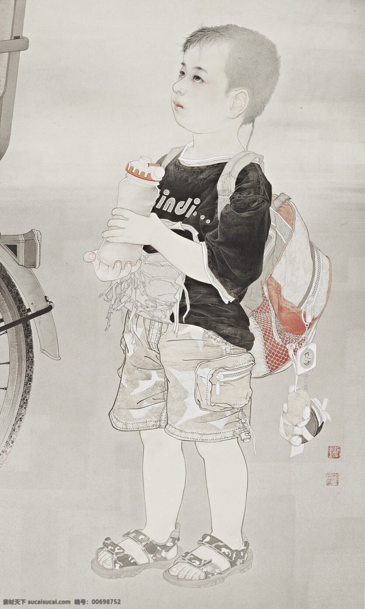 小朋友 人物画 国画 罗寒蕾 小孩