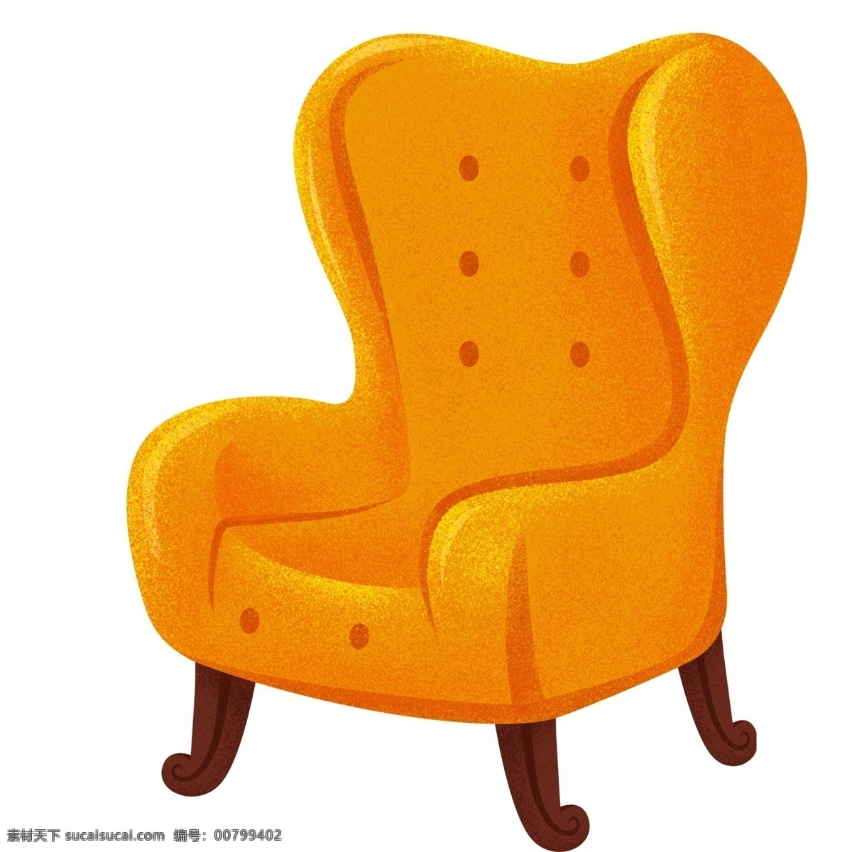 黄色 沙发 插画 椅子 卡通 彩色 水彩 创意 手绘 绘画元素 现代 简约 装饰 图案