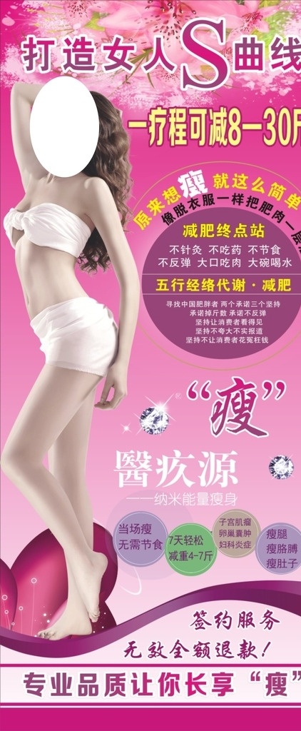 瘦身 展架 减肥 美容 减肥瘦身
