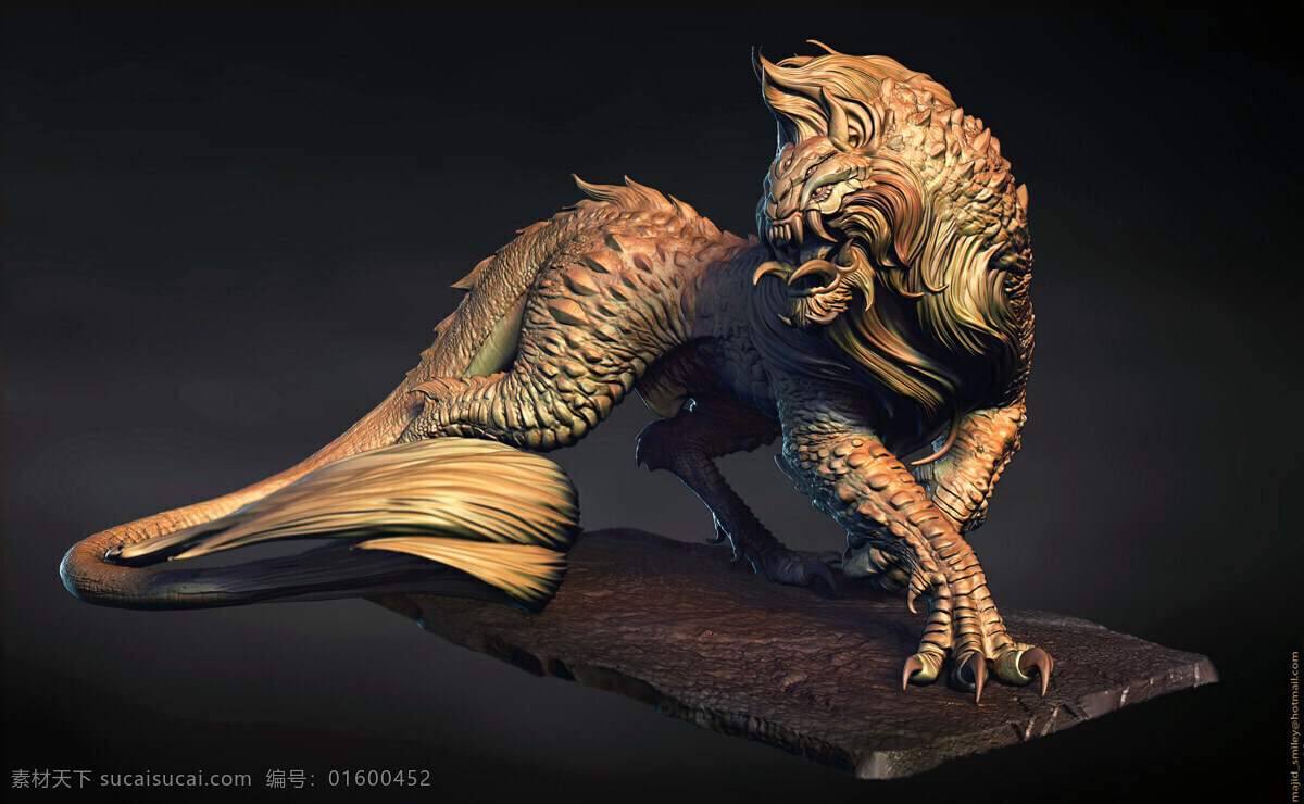山海经神兽 灵兽 动物zb zbrush 模型 动物 神兽 山海经灵兽 3d设计 3d作品