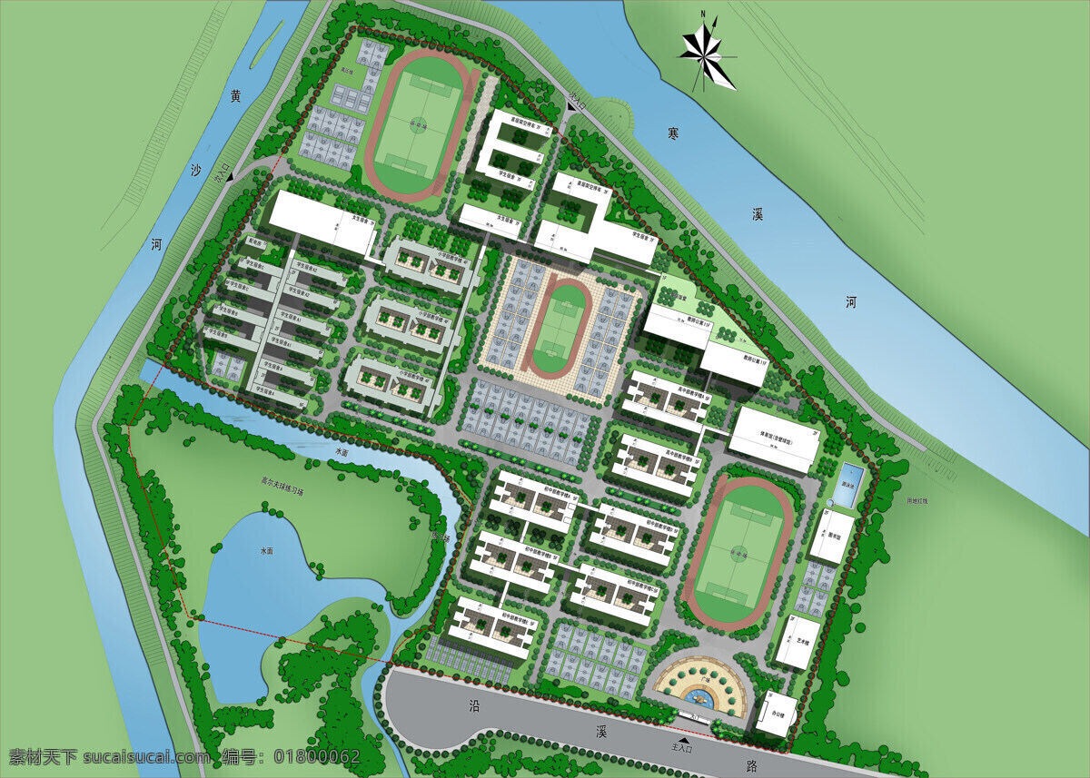 嘉 玛 学校 规划 环境设计 建筑设计 绿化 鸟瞰图 校园 嘉玛学校 家居装饰素材