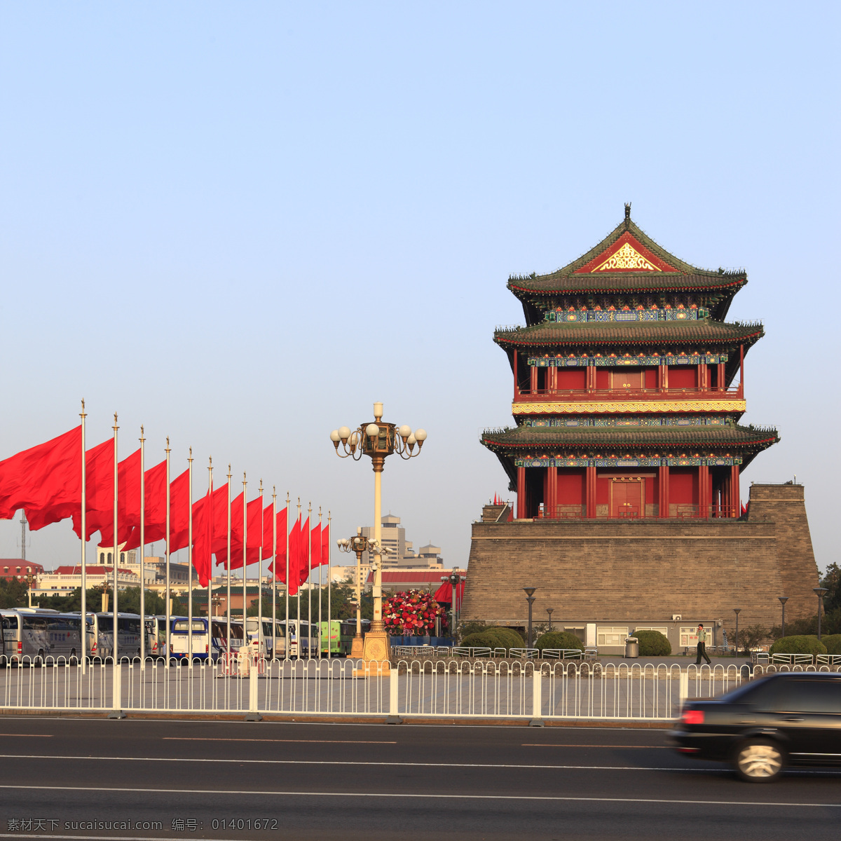 北京正阳门 中国 北京 正阳门 建筑 城楼 建筑摄影 红旗 节日 建筑园林